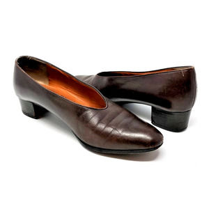 Robert Clergerie Pour Barneys New York Brown Leather Vintage Pumps - Size 6.5